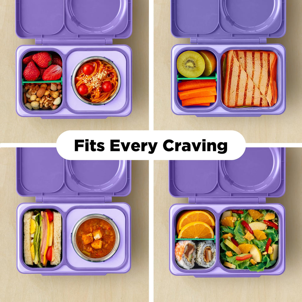 Omie OmieBox UP Kids Insulated Bento Box, Galaxy Purple