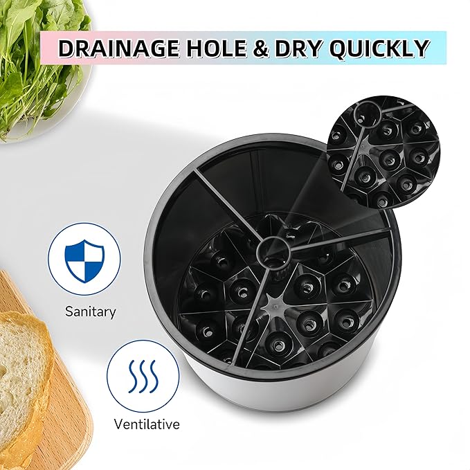 Utensil Holder,Large 360°Rotating Kitchen Utensil Holder For Counter