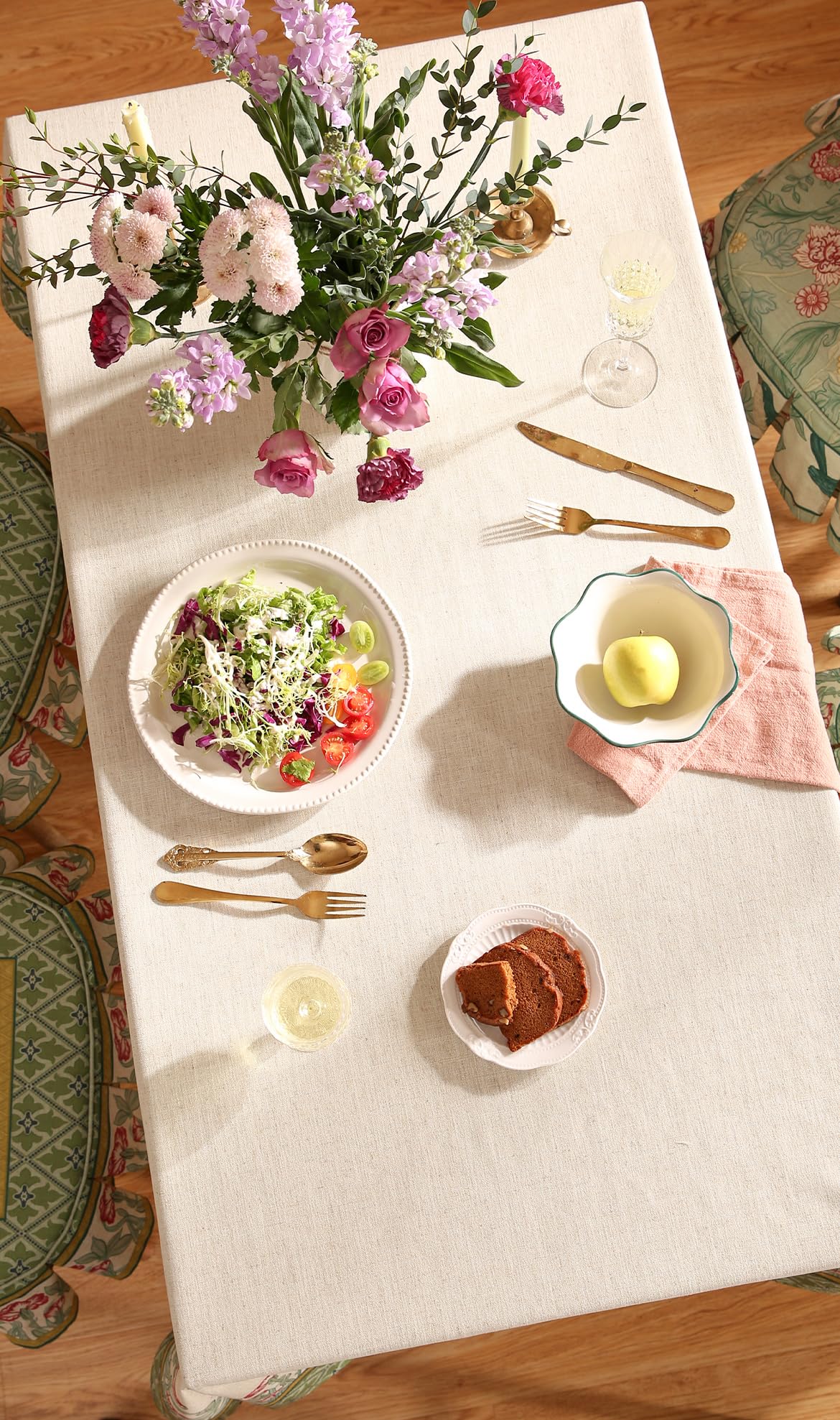 patdrea Vintage French Linen Tablecloth,Square,55"x55"-Cecilia D