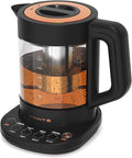 Viante Alba Electric Tea Kettle With Infuser, No Plastic, 1.5L, Black