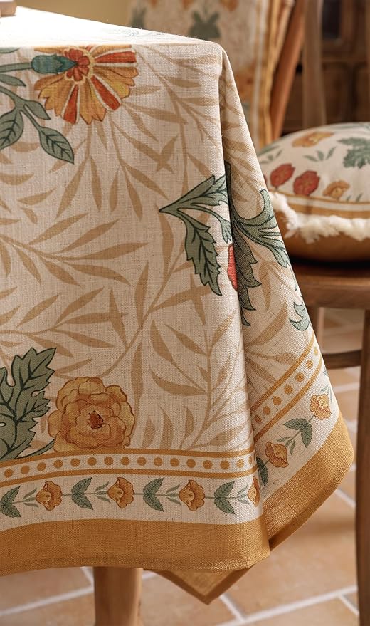 patdrea Vintage Linen Tablecloth,Rectangular,118"x67"-RosaSilvestre A