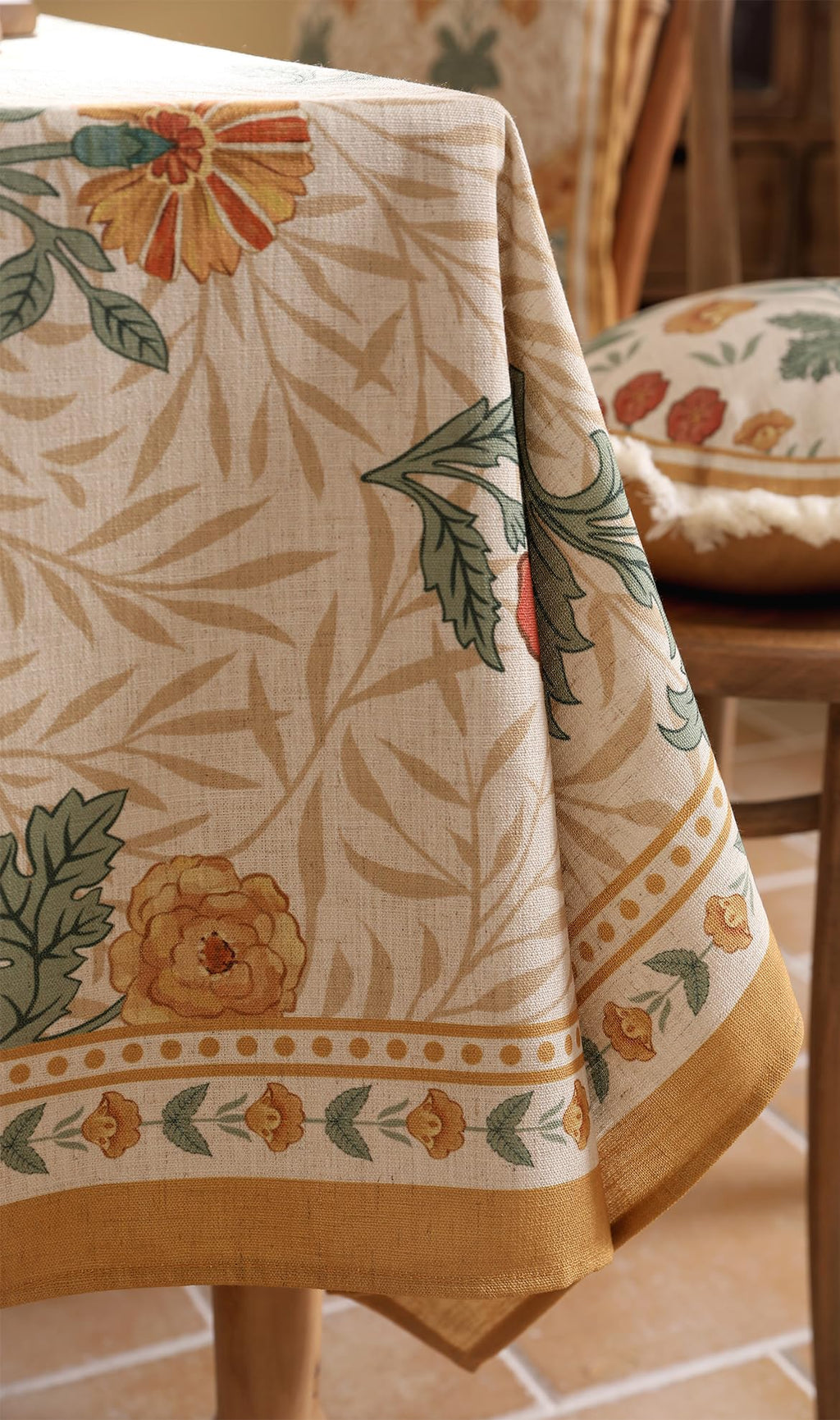 patdrea Vintage Linen Tablecloth,Rectangular,87"x55"-RosaSilvestre A