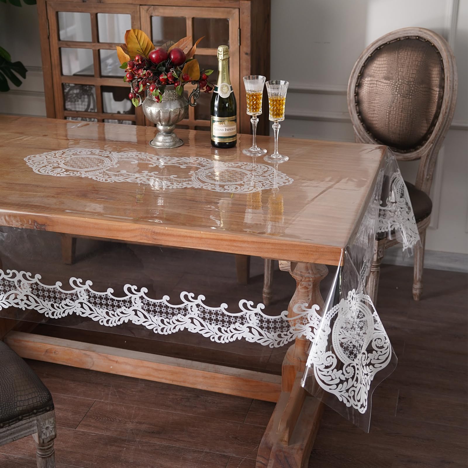 Artbloss Clear Table Cover Protector Vinyl Oil Spill Table Cloth, 52" x 70"
