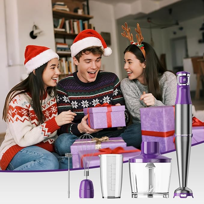 Turelar Immersion Blender Handheld 5 in 1 Hand Blender Set 1100W Heavy Duty
