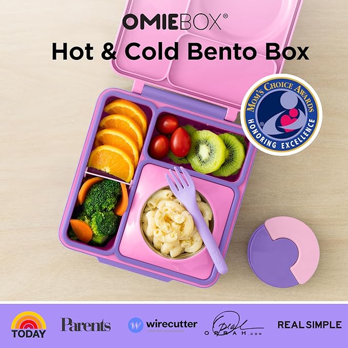 Omie OmieBox Kids Insulated Bento Box, Unicorn Pink