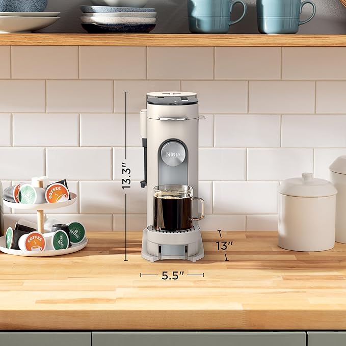 Ninja Pod & Grounds, XL Coffee Maker, K-Cup Compatible, Stone, PB055AST