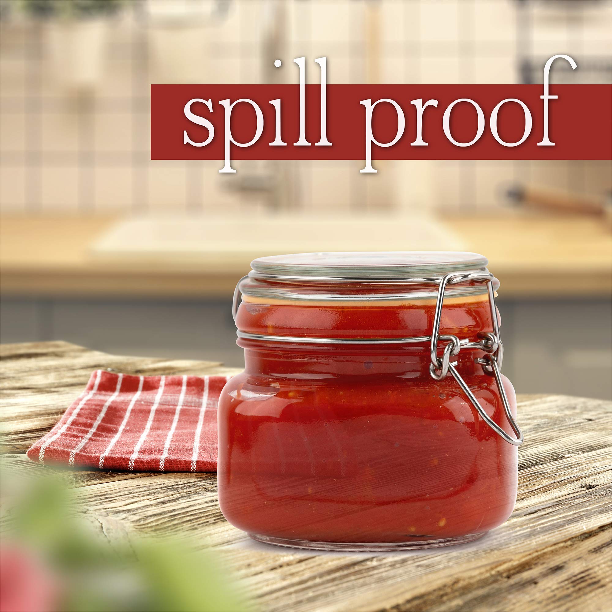Galashield Glass Jars with Airtight Lids 16 oz [Set of 2]