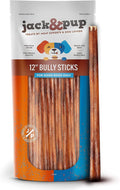 Jack&Pup 12 Inch Bully Sticks, Dog Chew Sticks, (8oz, 4/5 Sticks) Bully Sticks for Large Dogs