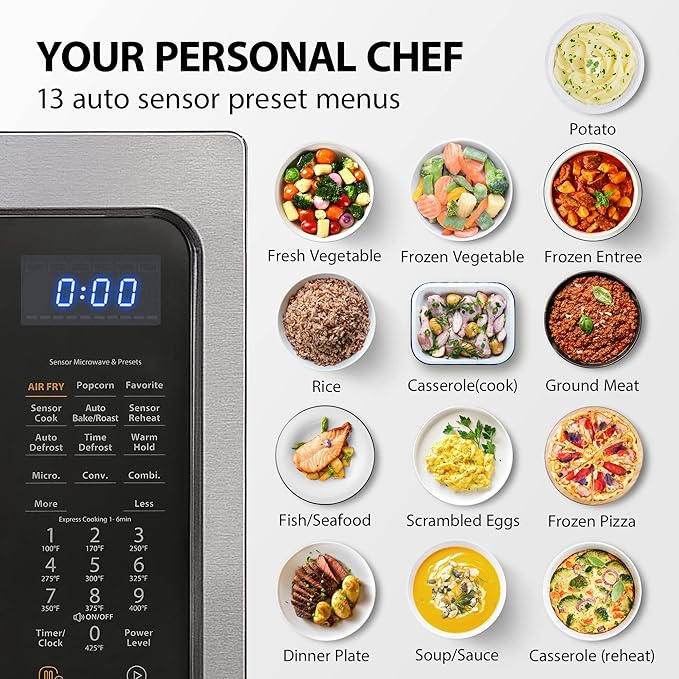 TOSHIBA 4-in-1 Countertop Microwave Oven with Air Fryer, 1.5 Cu.Ft, 1000W