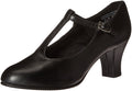 Capezio Jr. Footlight T-Strap Character Shoe, Black, 6 W