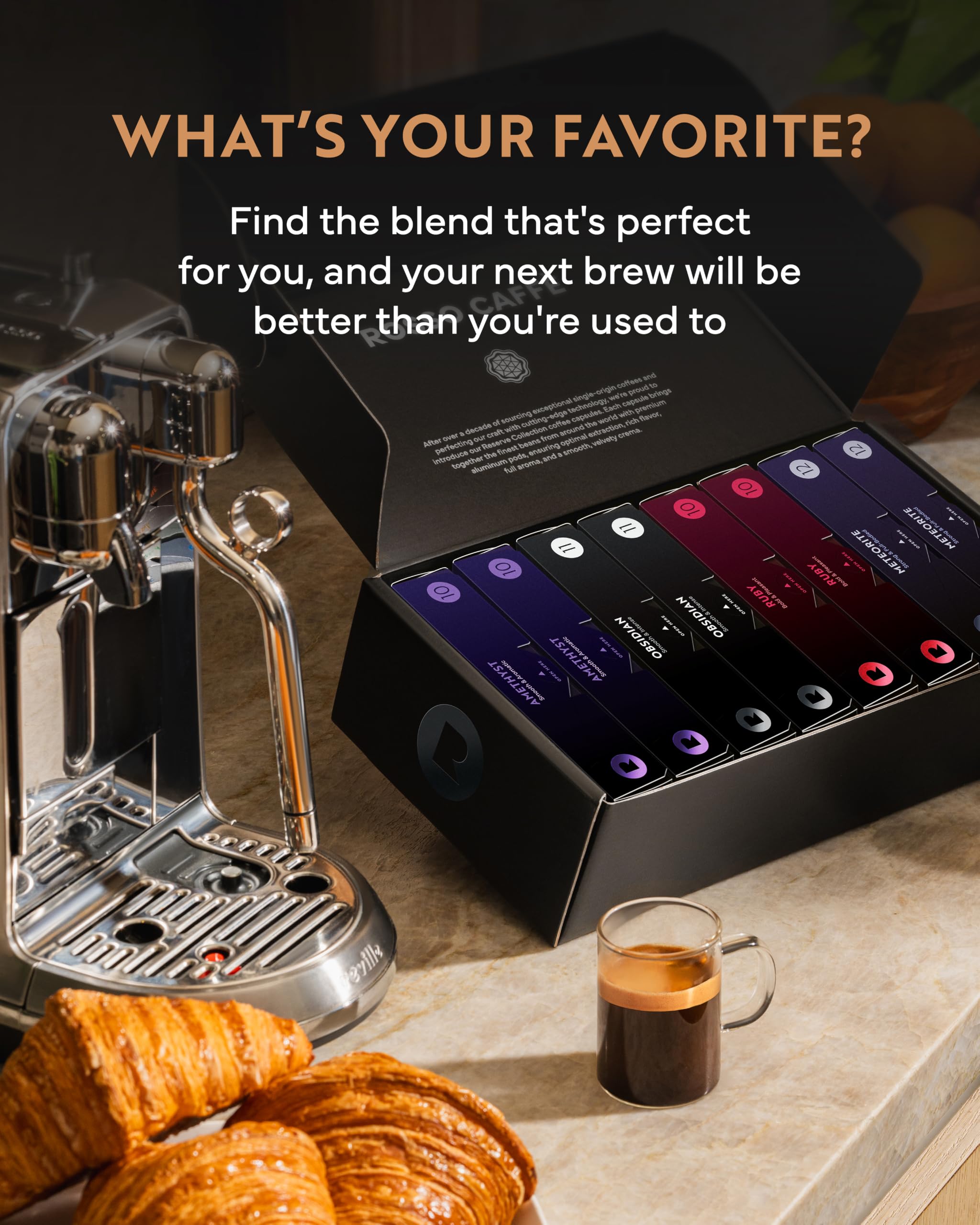 ROSSO CAFFÈ Espresso Pods for Nespresso Original Machines, Intense Pack 80