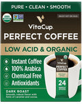 VitaCup Perfect Low Acid USDA Organic Instant Coffee Packets 24ct