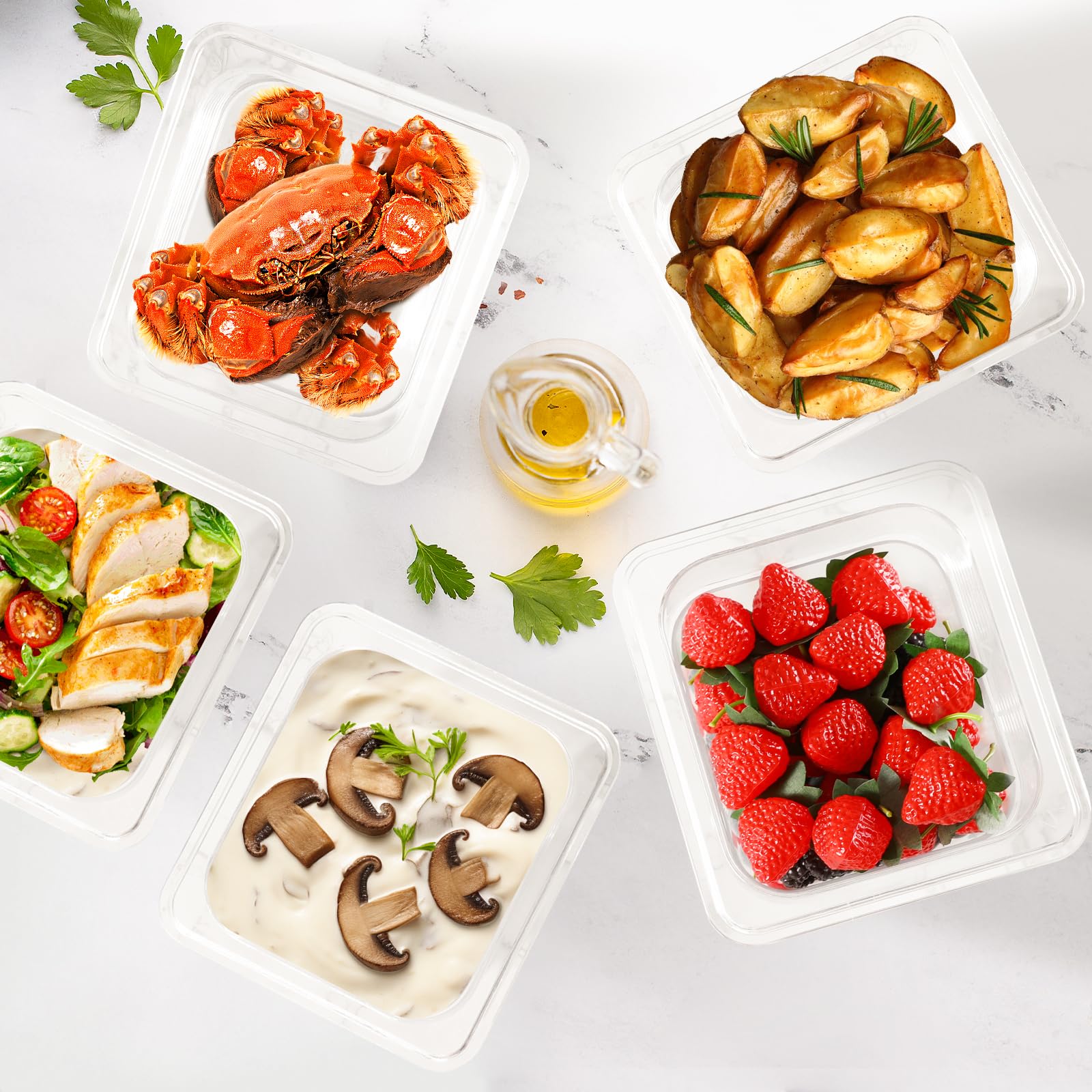 CAZACHEF 12-Pack NSF Polycarbonate Food Pans, 1/6 Size 6" Deep Commercial Food Storage Containers, Clear Plastic Steam Table & Prep Pans for Buffet, Salad Bar, Restaurant, Dishwasher & Freezer Safe