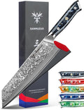 SANMUZUO 8.5 inch Kiritsuke Kitchen Chef Knife - 67 Layers Damascus Steel & Resin Handle - Xuan Series(Starry Black)