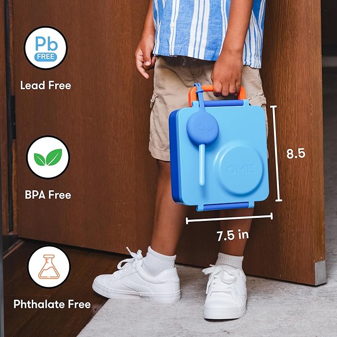 Omie OmieBox Kids Insulated Leakproof Bento Lunch Box with Food Jar (Blue Sky)