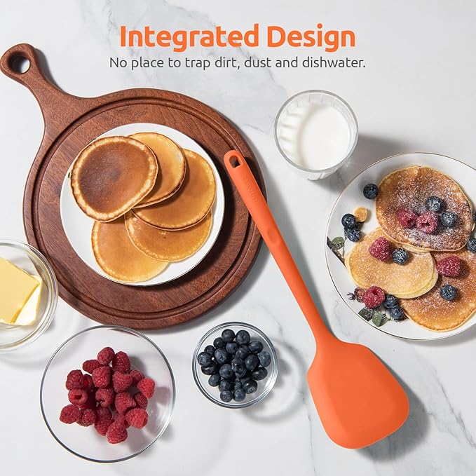 U-Taste Silicone Turner Cooking Spatula, 13.6" Long/3.7" Wide, Orange