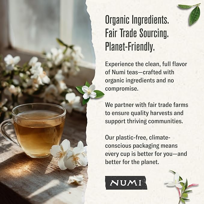 Numi Organic Green Tea with Jasmine, 18 Green Tea Bags