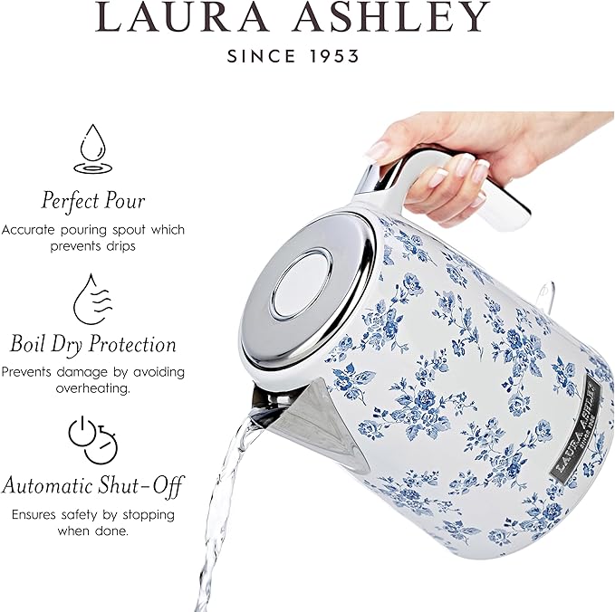 Laura Ashley Electric Kettles for Boiling Water, 1.7L Electric Tea Kettle