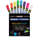10mm JUMBO Tip Liquid Chalk Drawing Markers for Car Windows, Auto Windshields, Mirrors, White Boards, Retail + Restaurant Signs. Erasable Chalk Markers – Washable – Neon 8pck - 3 writing options