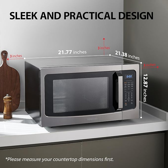 TOSHIBA 4-in-1 Countertop Microwave Oven with Air Fryer, 1.5 Cu.Ft, 1000W