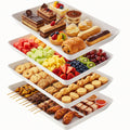 Serving Trays, Serving Platter, Plastic Trays, 4-Pack, White