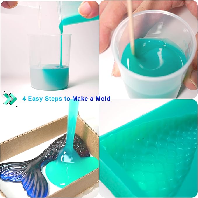 BBDINO Super Elastic Silicone Mold Making Kit 8A Clear 1 Gallon 8.8 lbs