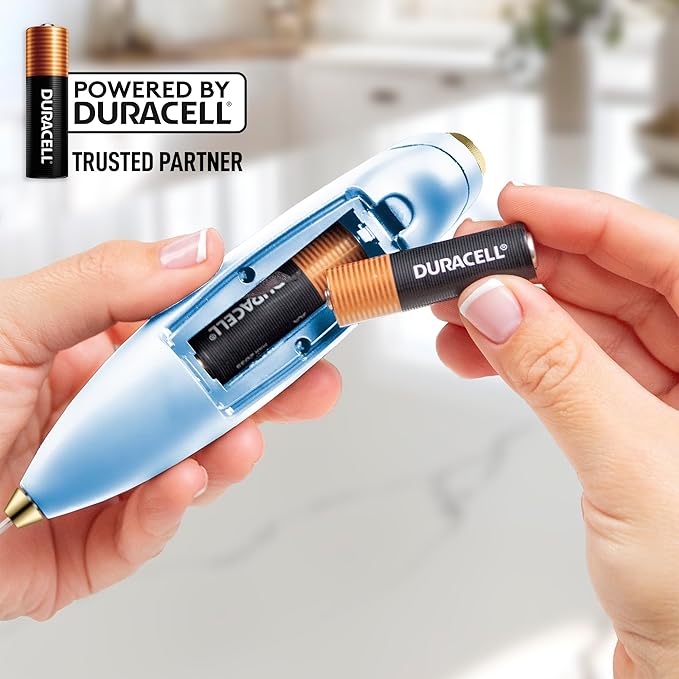 Zulay Kitchen Powerful Milk Frother Wand With Duracell Batteries - Ultra Fast Handheld Drink Mixer - Electric Whisk Foam Maker for Coffee, Lattes, Cappuccino & Matcha - Z1 Motor - Blue & Gold