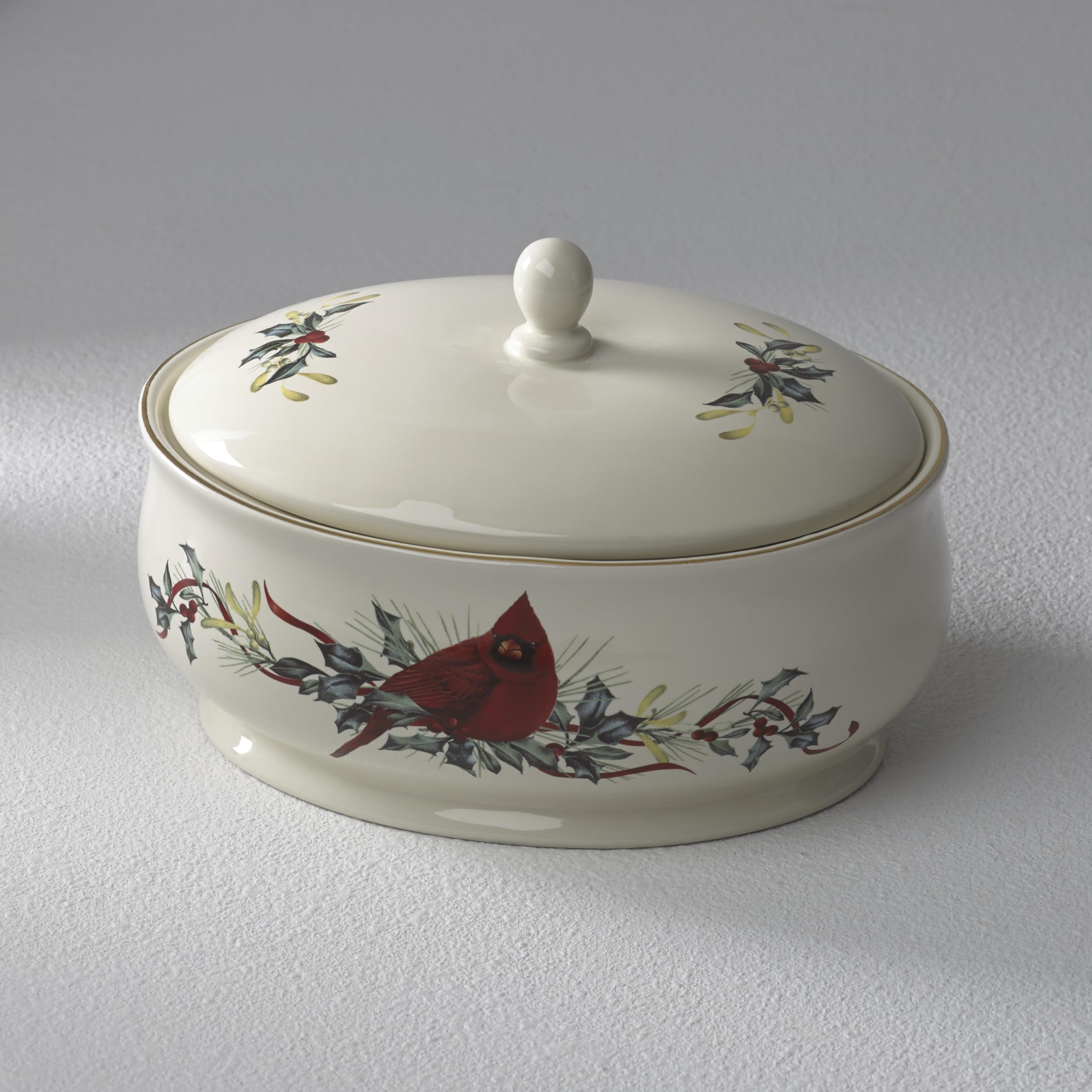 Lenox Winter Greetings Porcelain Covered Christmas Gravy Dish, 64oz
