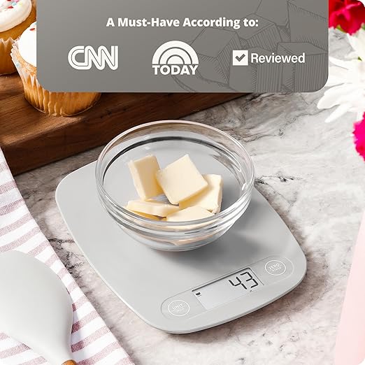 Greater Goods Food Scale, Slim & Compact Build, 1g Precision (Ash Gray)