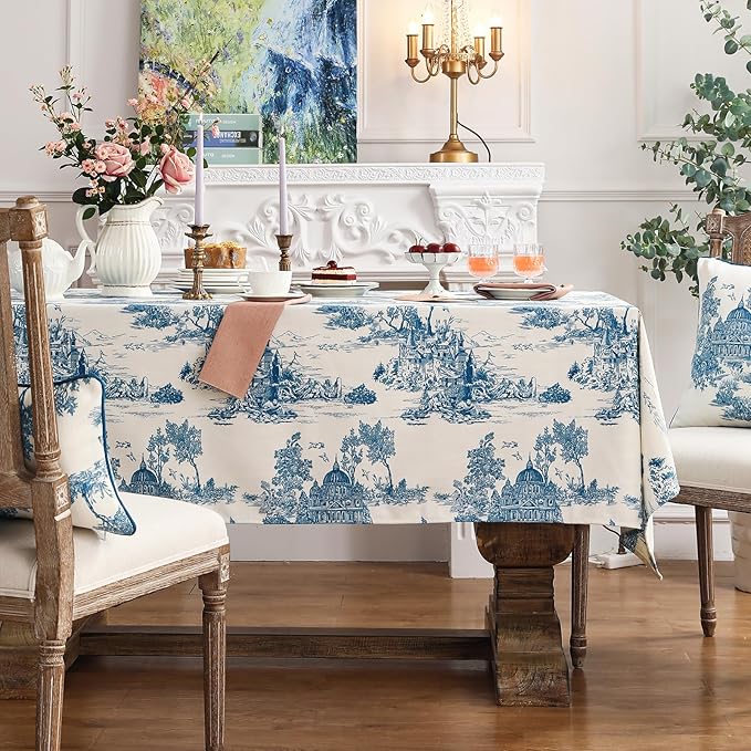 patdrea Elegant French Linen Tablecloth,Rectangular,71"x55"-Lucerne A
