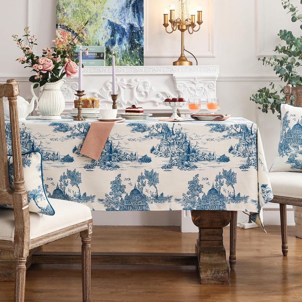 patdrea Elegant French Linen Tablecloth,Rectangular,118"x67"-Lucerne A