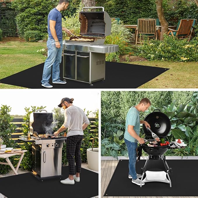 TOHONFOO Large Grill Mats for Outdoor Grill Deck Protector 70 x 48 x 0.02in