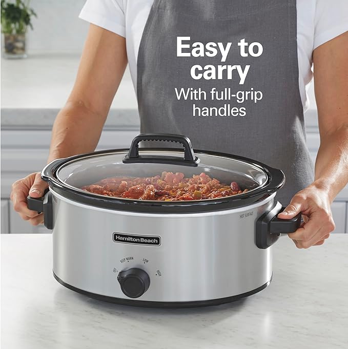 Hamilton Beach 6 Quart Slow Cooker With 3 Cooking Settings