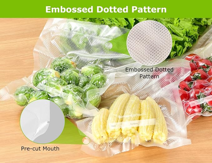 Bonsenkitchen Vacuum Sealer Bags, Commercial Grade, BPA Free