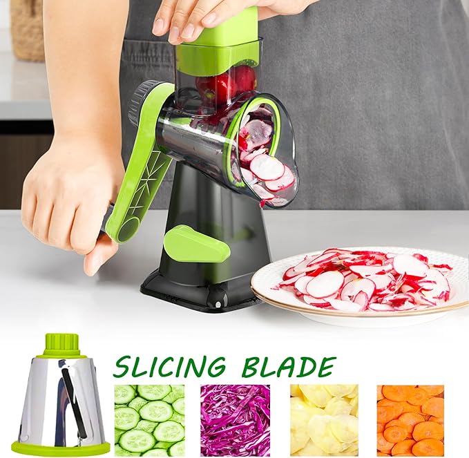 Dachenus Cheese Grater Rotary Cheese Grater,Versatile Cheese Shredder