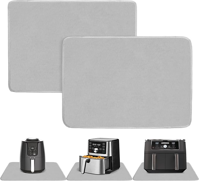 Amerbro 2 PCS Heat Resistant Mats for Countertop Air Fryer, 24x16in, Grey