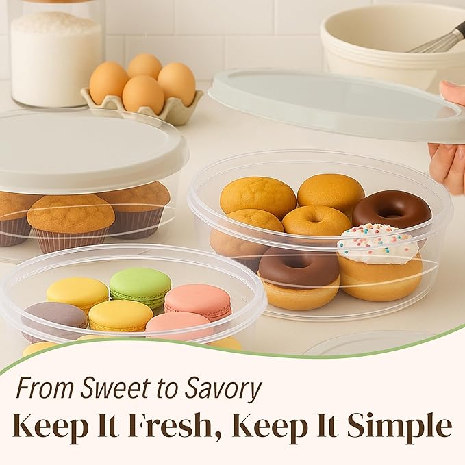 Evelots Pie Container with Lid, 4-Pack, 11-Inch, Clear BPA-Free Carriers