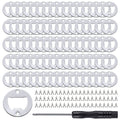 moonoom 80Set DIY Bottle Opener Insert Kits, 80 Rustproof Metal Bottle Opener Inserts + 160 Screws + Screwdriver, Silver 80