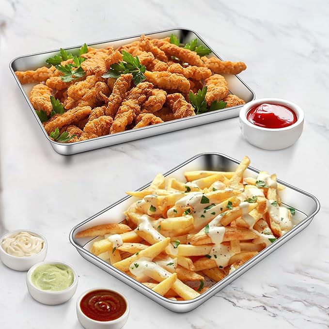 Homikit 1 Pack Mini Stainless Steel Baking Sheet, Non Stick