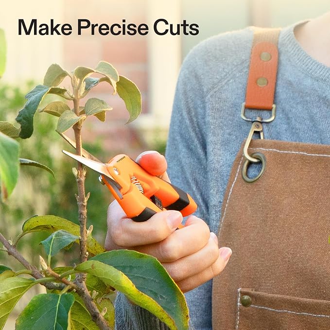 VIVOSUN 6.5 Inch Garden Scissors, Orange Pruning Shears for Plants, 6-Pack