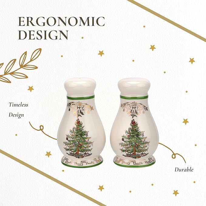 Spode Christmas Tree Gold Salt & Pepper Set – Gold, Set of 2
