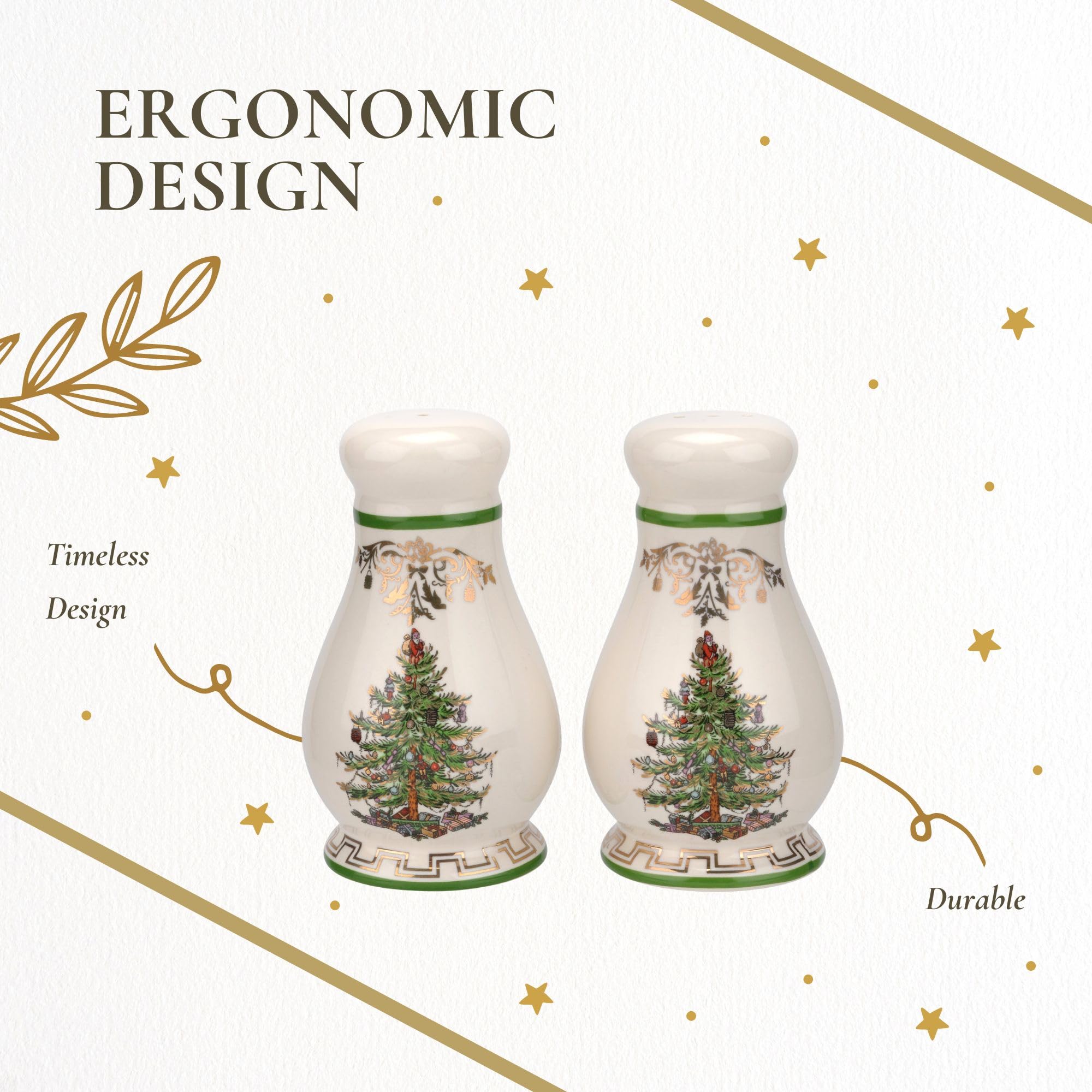 Spode Christmas Tree Gold Salt & Pepper Set – Gold, Set of 2