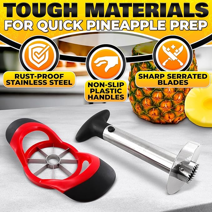 Pineapple Corer and Slicer, 9.1 In, Stainless Steel, Food-Grade