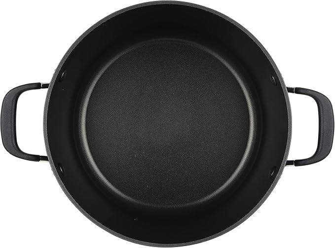 KitchenAid Hard Anodized Nonstick Cookware Stockpot with Lid, 8-Quart, Onyx Black