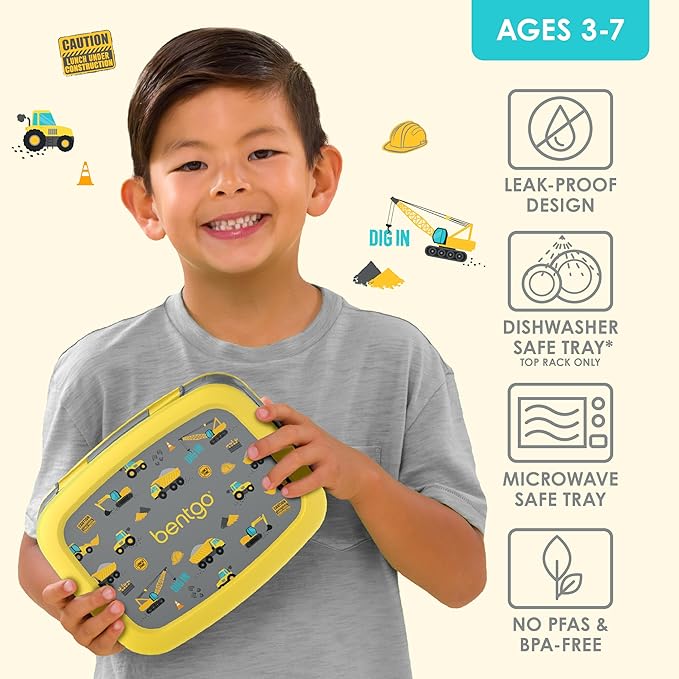 Bentgo Kids Prints Leak-Proof 5-Compartment Bento-Style Kids Lunch Box