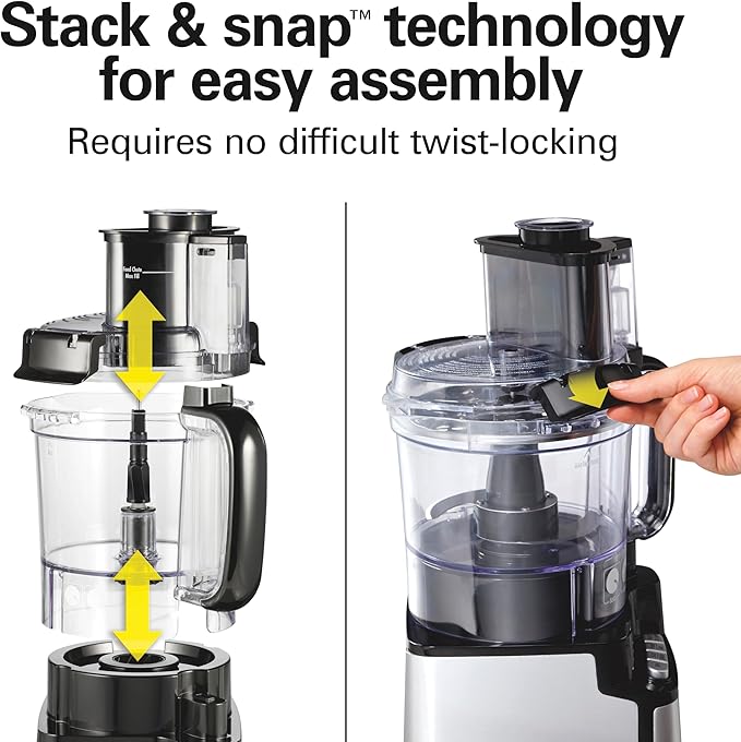 Hamilton Beach 12 Cup Stack & Snap Food Processor and Vegetable Chopper