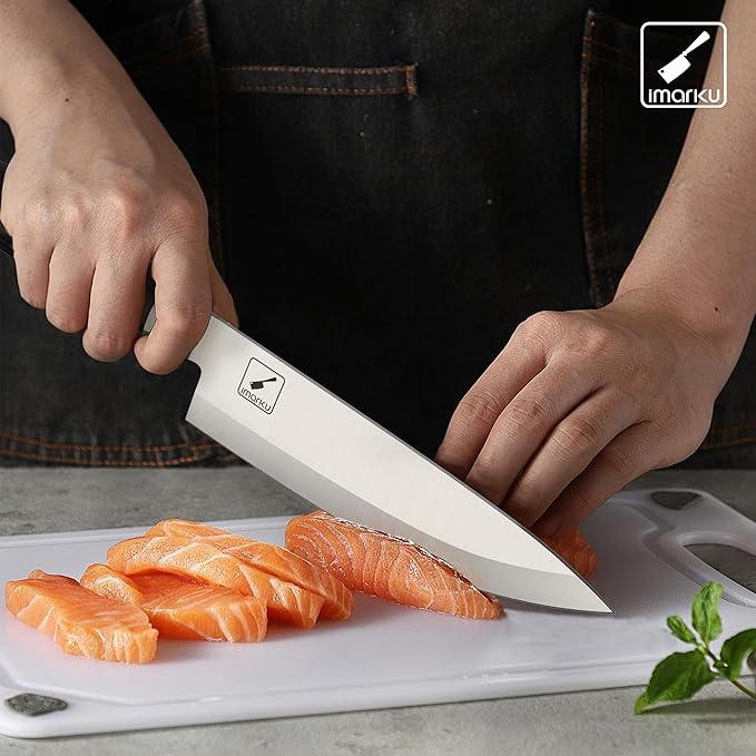 imarku 8 Inch Japanese Chef Knife,Single-Bevel Edge HC Steel Kitchen Knife