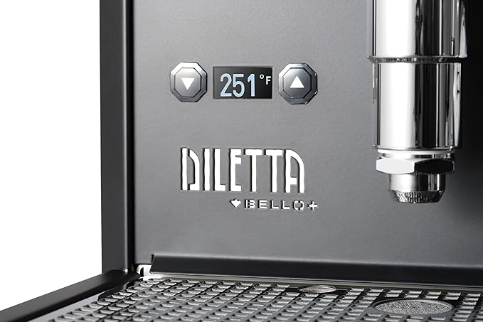 Diletta Bello+ Espresso Machine | E61 | PID Temperature Control | Shot Timer | Programmable Preinfusion | Handmade In Italy (Black)