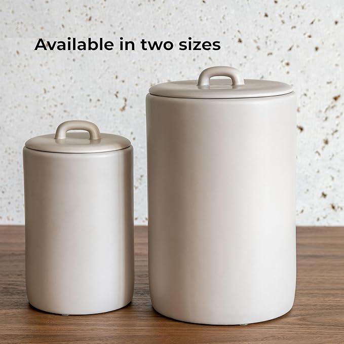 Maison May, Ceramic Food Storage Jars 108Oz, Snack Containers, Airtight Lid, Kitchen Countertop Canisters for Grounds Coffee, Pods, Tea, Flour, Sugar, Rice, Pantry Organization, Containers set