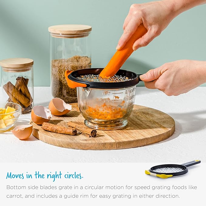 Dreamfarm Ograte Double Sided Cheese Grater - 6mm Coarse Grating, Orange